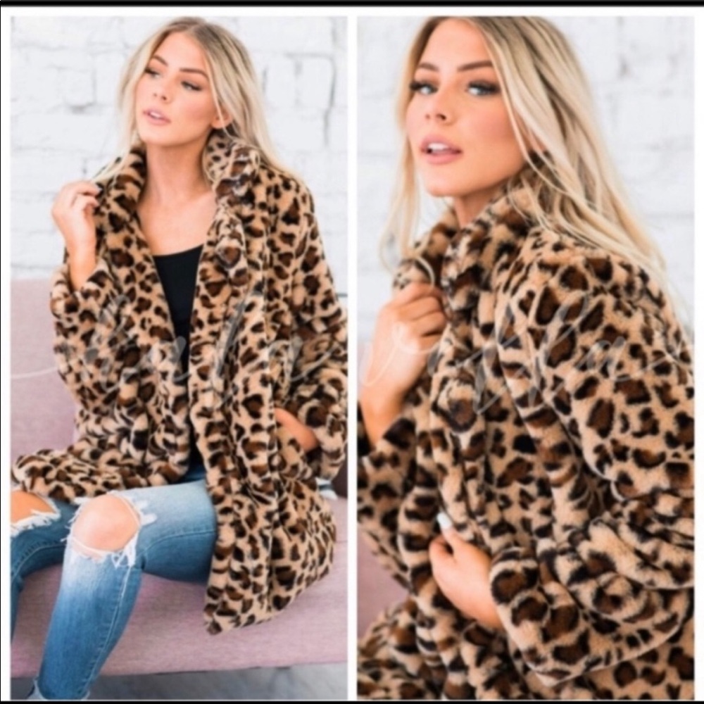 Best seller! NWT. Faux fur leopard coat - Picture 1 of 9